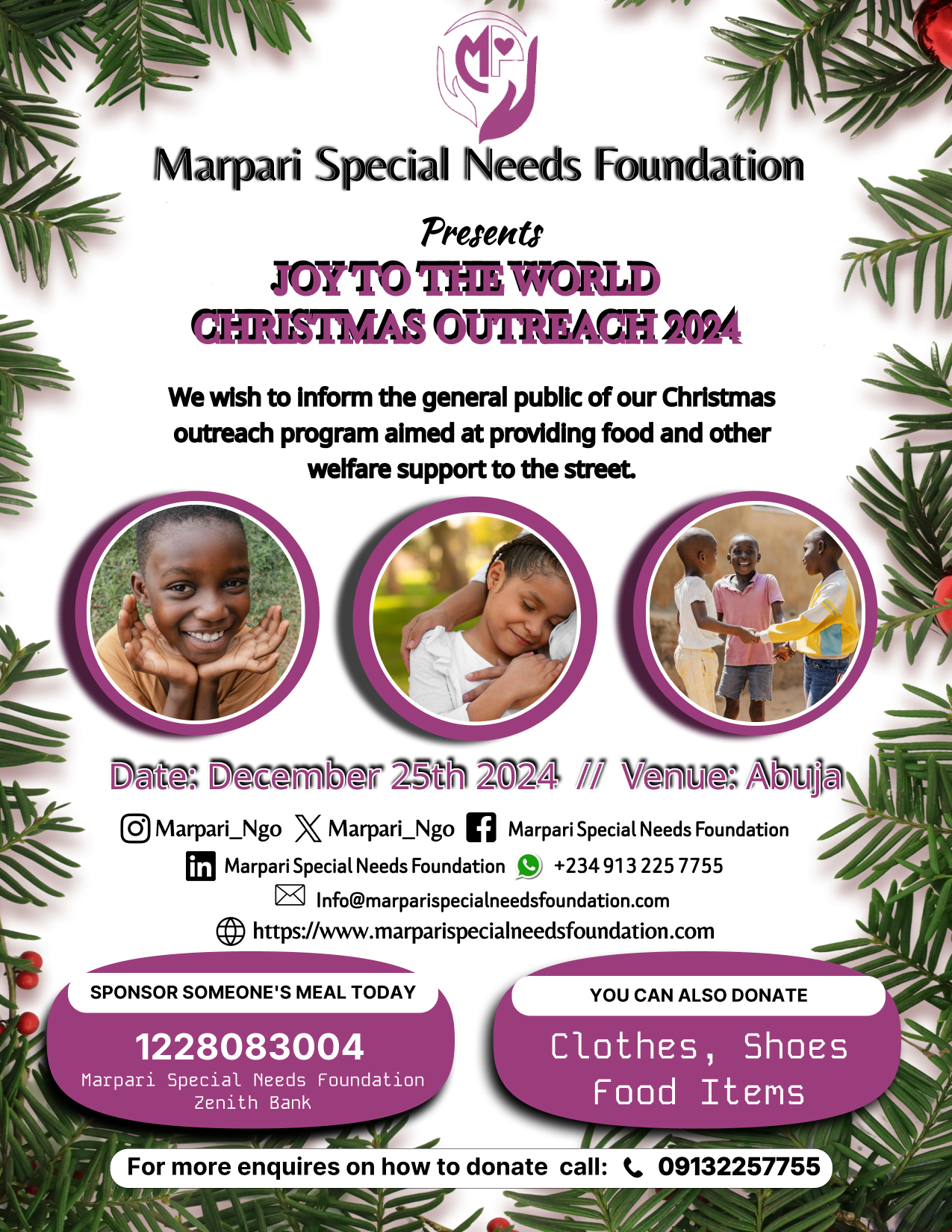 JOY TO THE WORLD CHRISTMAS OUTREACH 2024